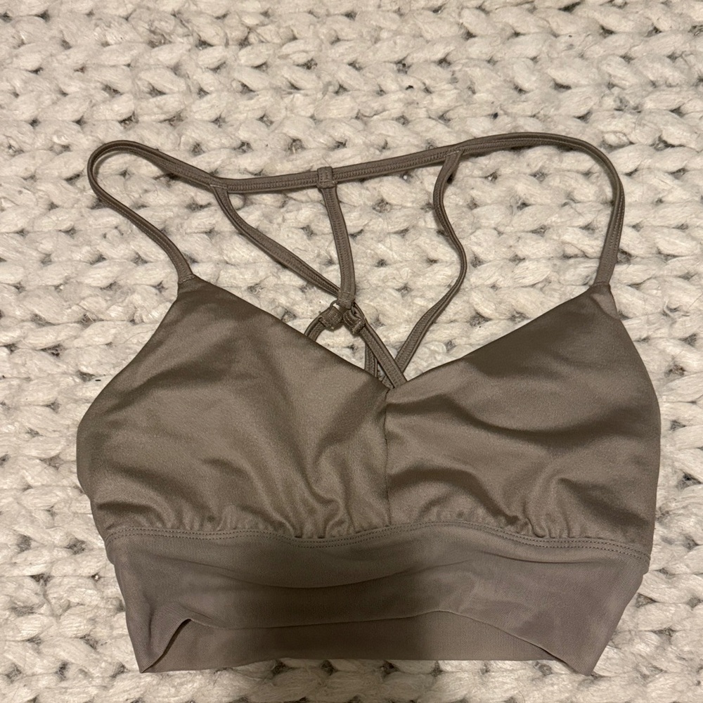 ALO Yoga Taupe/Gold Strappy Bralette
